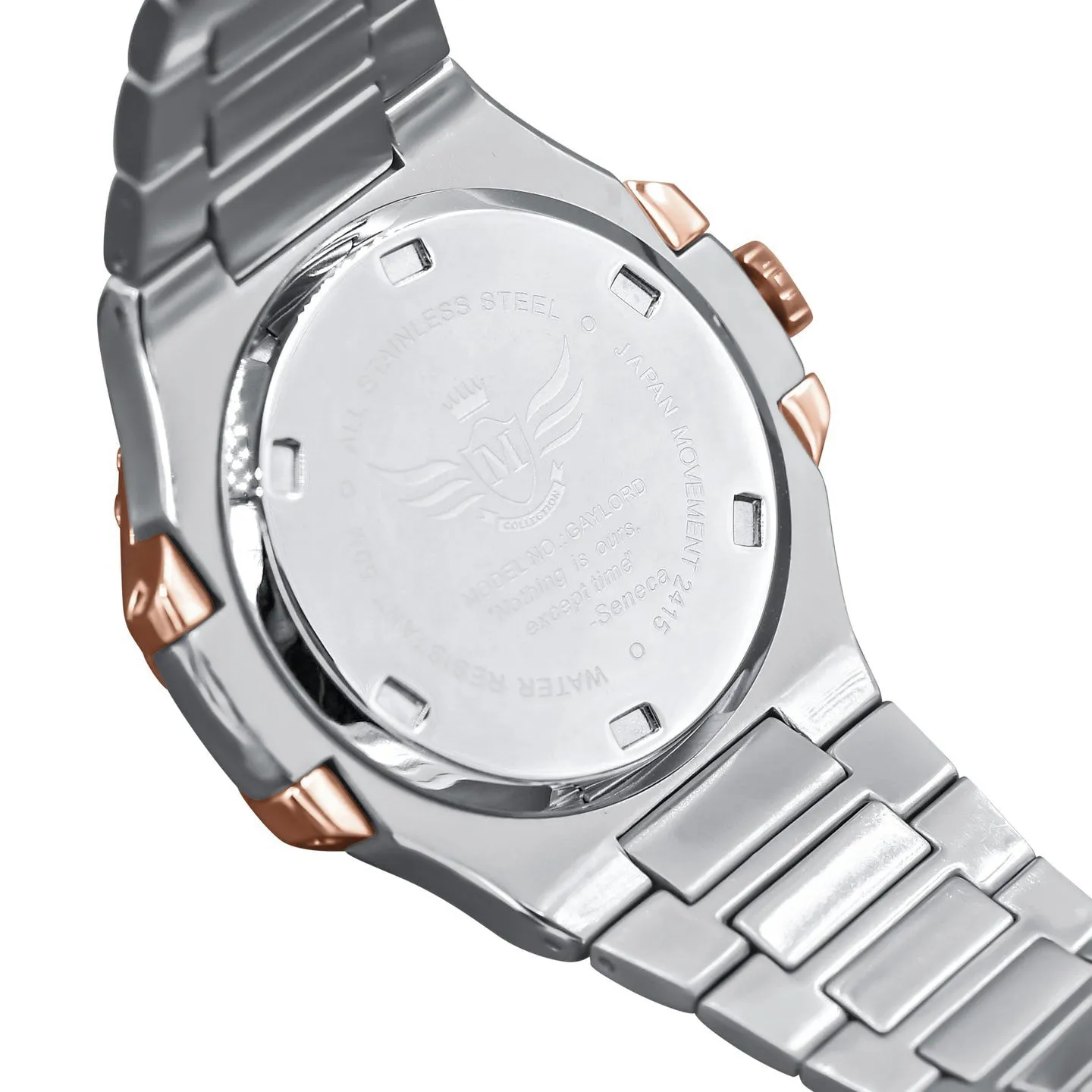 Modern Stainless Steel CZ Bezel Sports Watch