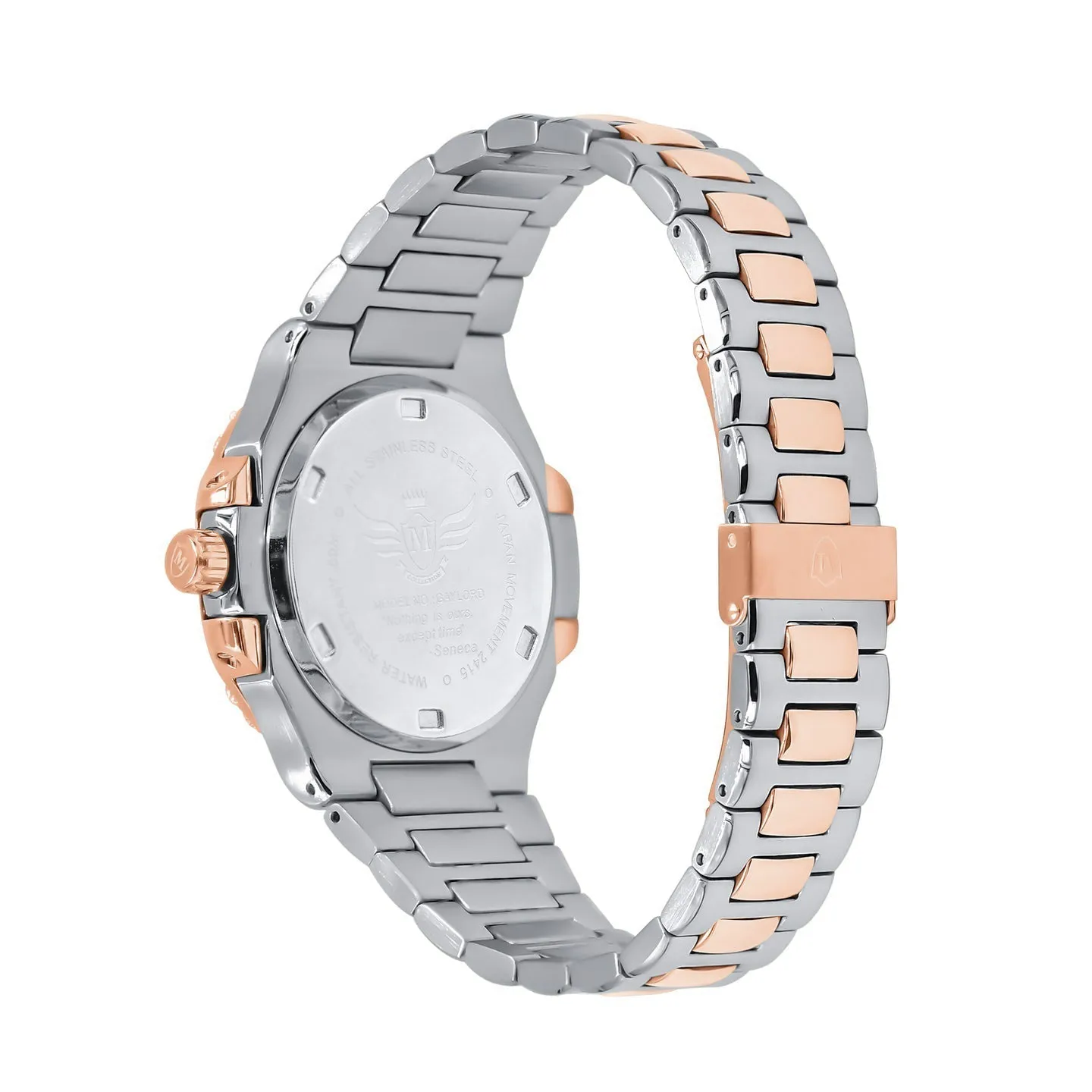 Modern Stainless Steel CZ Bezel Sports Watch