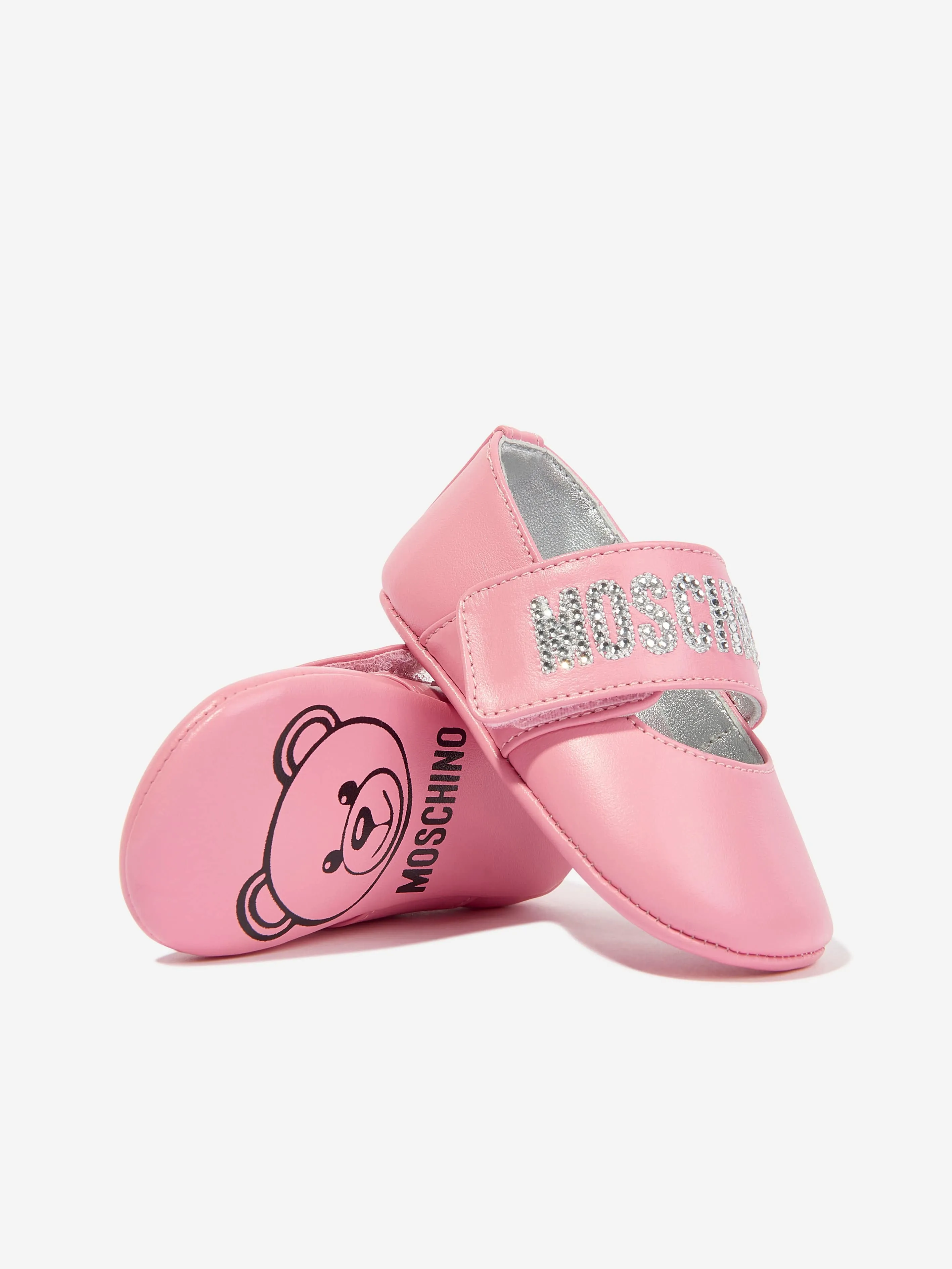 Moschino Baby Girls Leather Pre-Walker Shoes in Pink