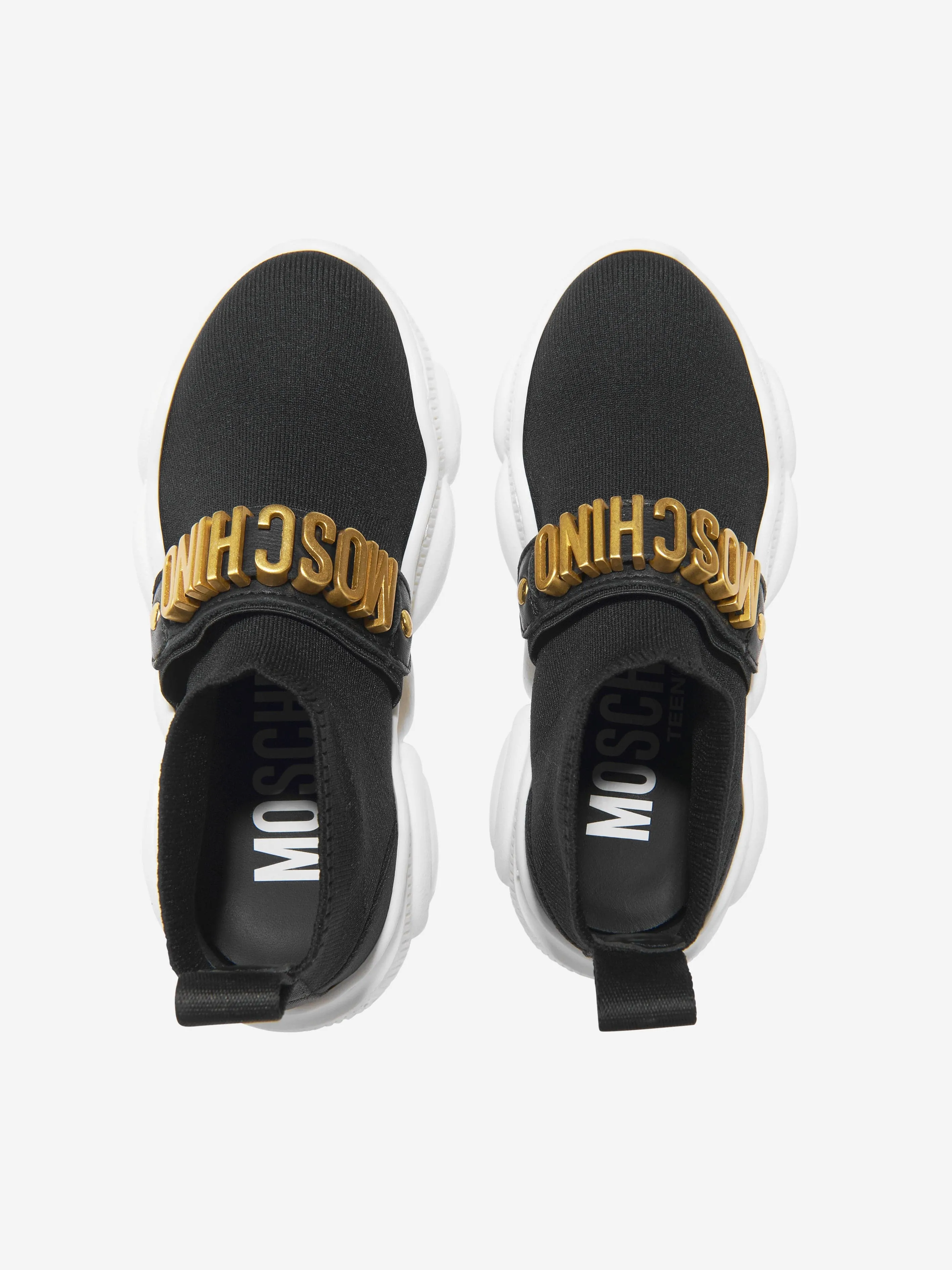 Moschino Girls Teddy Sole Logo Sock Trainers