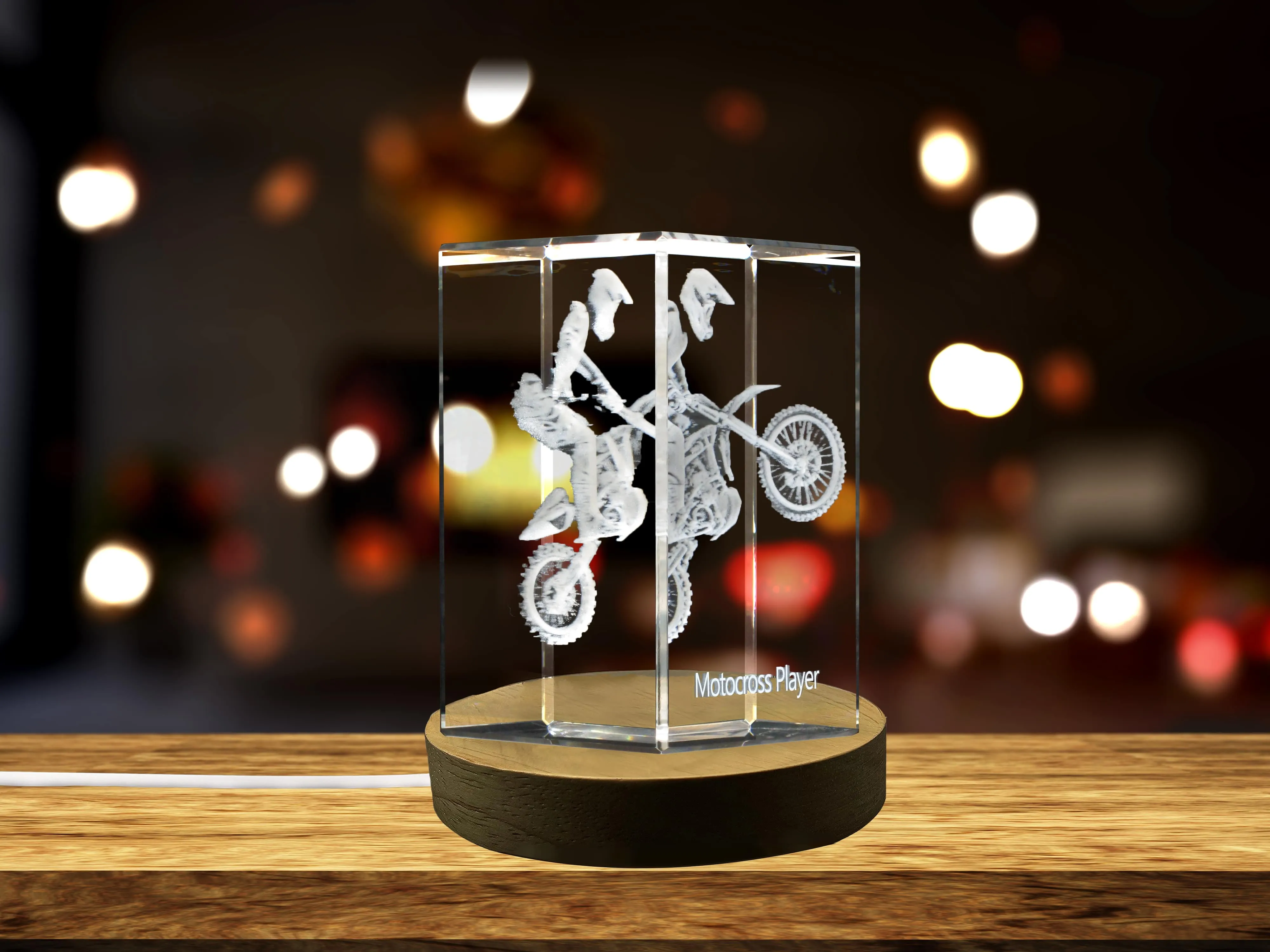 Motocross Player 3D Engraved Crystal 3D Engraved Crystal Keepsake/Gift/Decor/Collectible/Souvenir