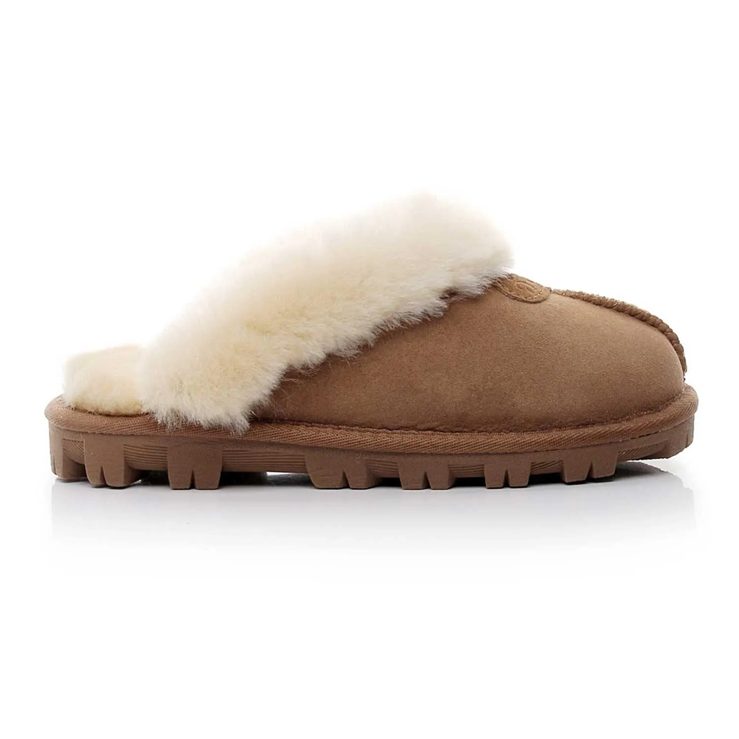 Mubo UGG Ladies Slippers Double Face Australia Premium Sheepskin Fur Scuff SW1200