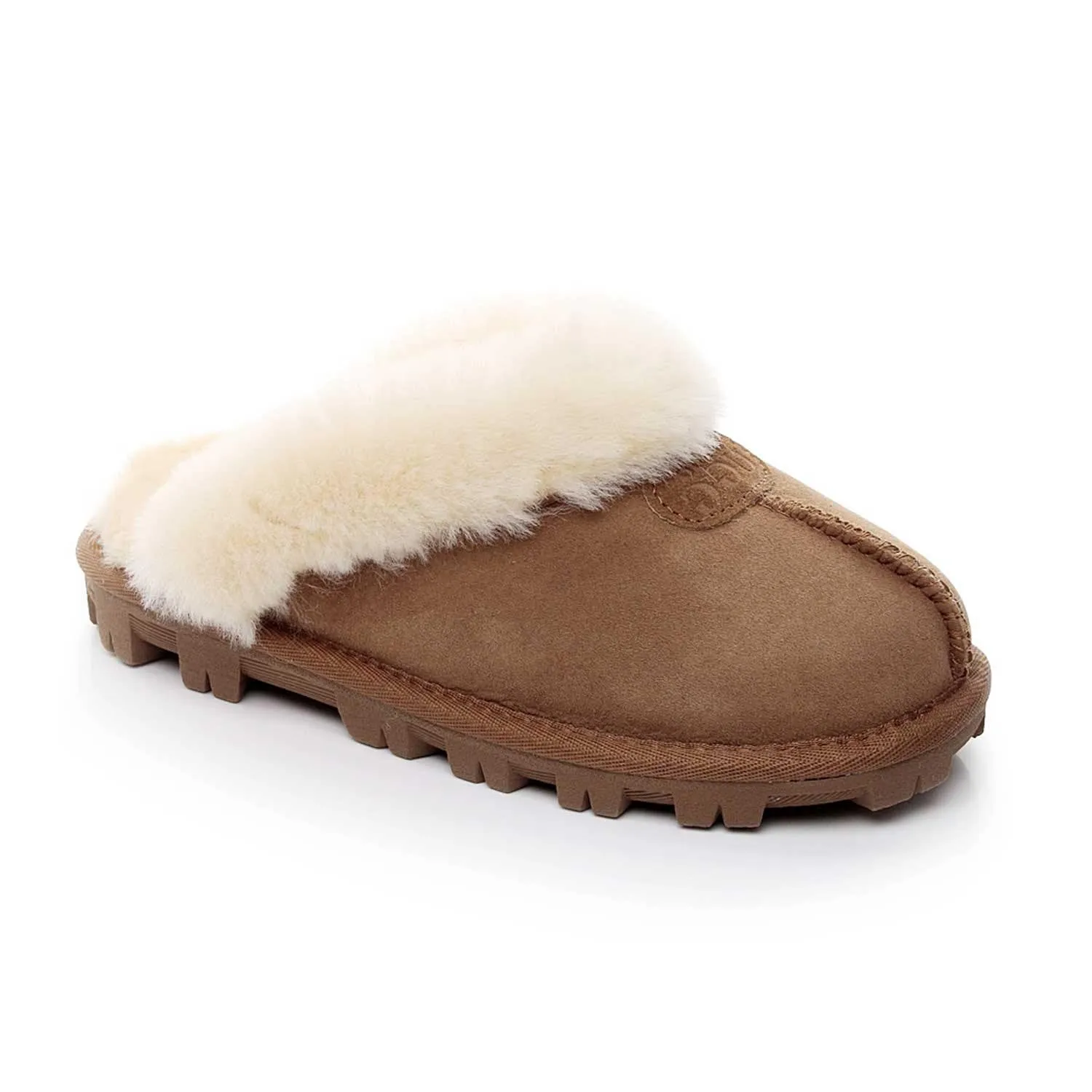 Mubo UGG Ladies Slippers Double Face Australia Premium Sheepskin Fur Scuff SW1200