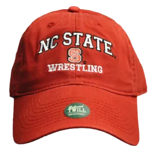 NC State Wolfpack Wrestling Red Relaxed Fit Adjustable Hat