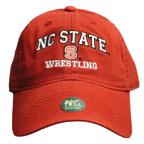 NC State Wolfpack Wrestling Red Relaxed Fit Adjustable Hat