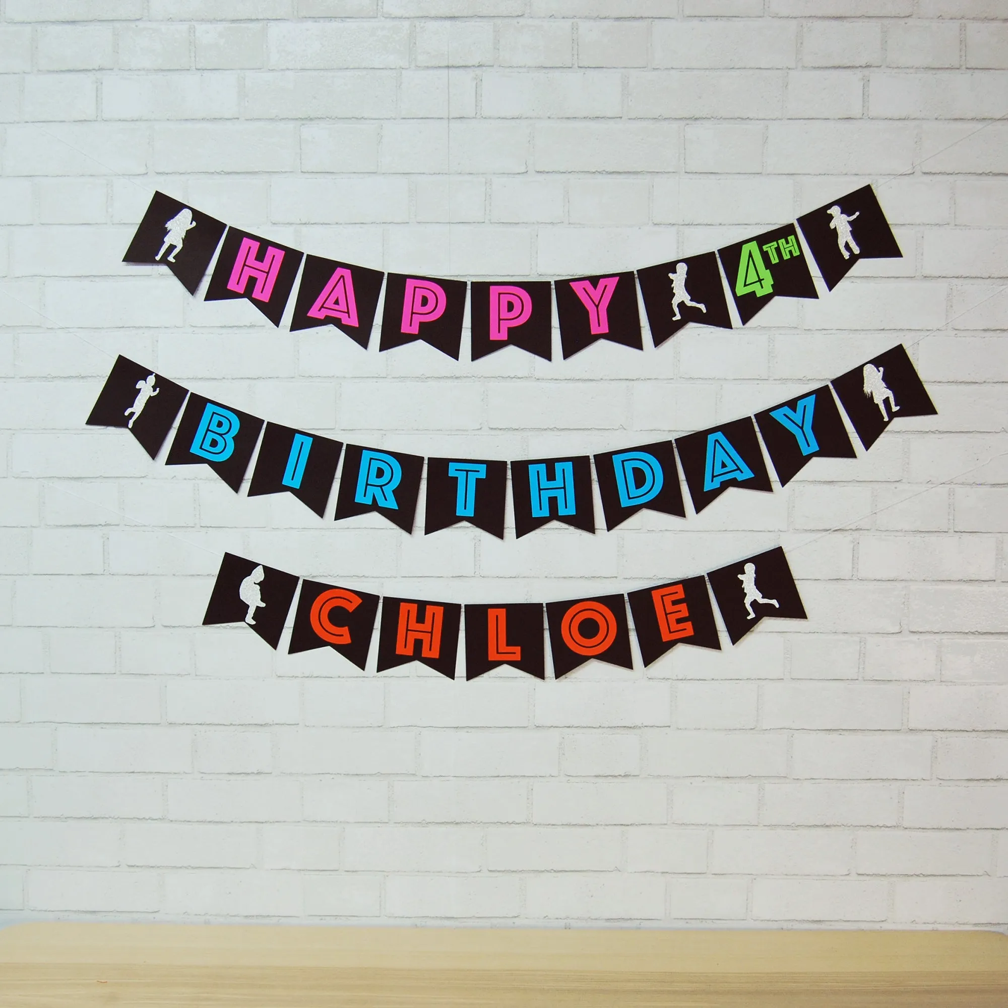 Neon Dance Party Birthday Banner