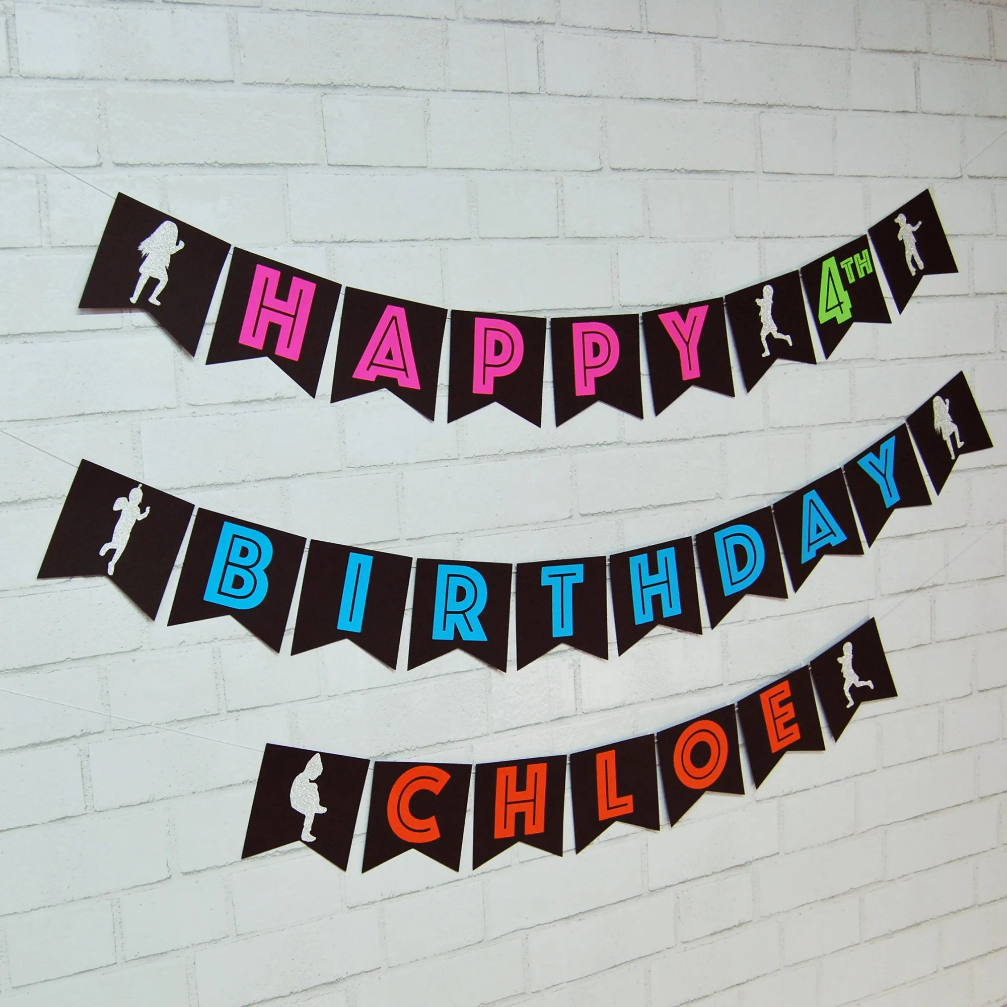 Neon Dance Party Birthday Banner