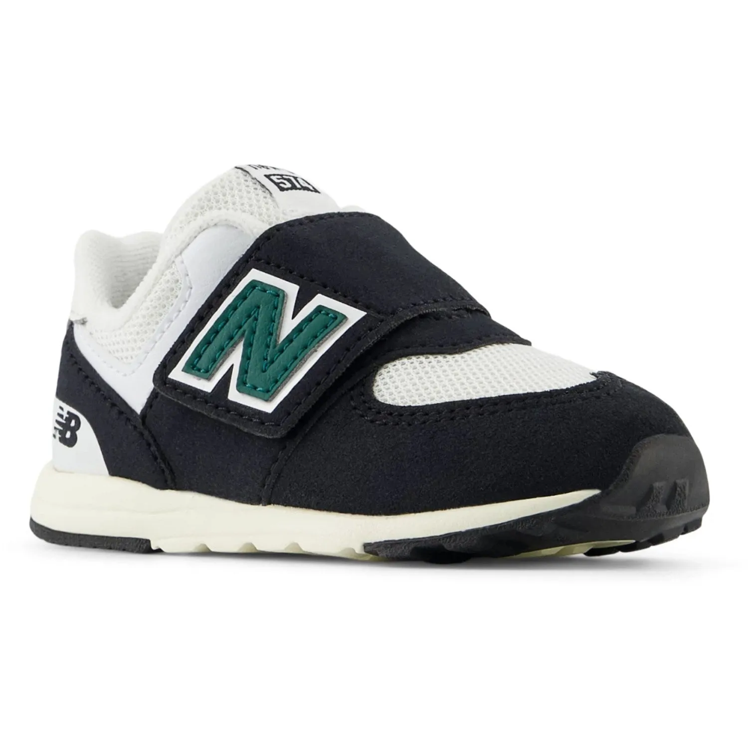 New Balance Black 574 Kids NEW-B Hook & Loop Sneakers