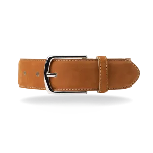 Nubuck Belt - Tan Nubuck/Bone White Stitch