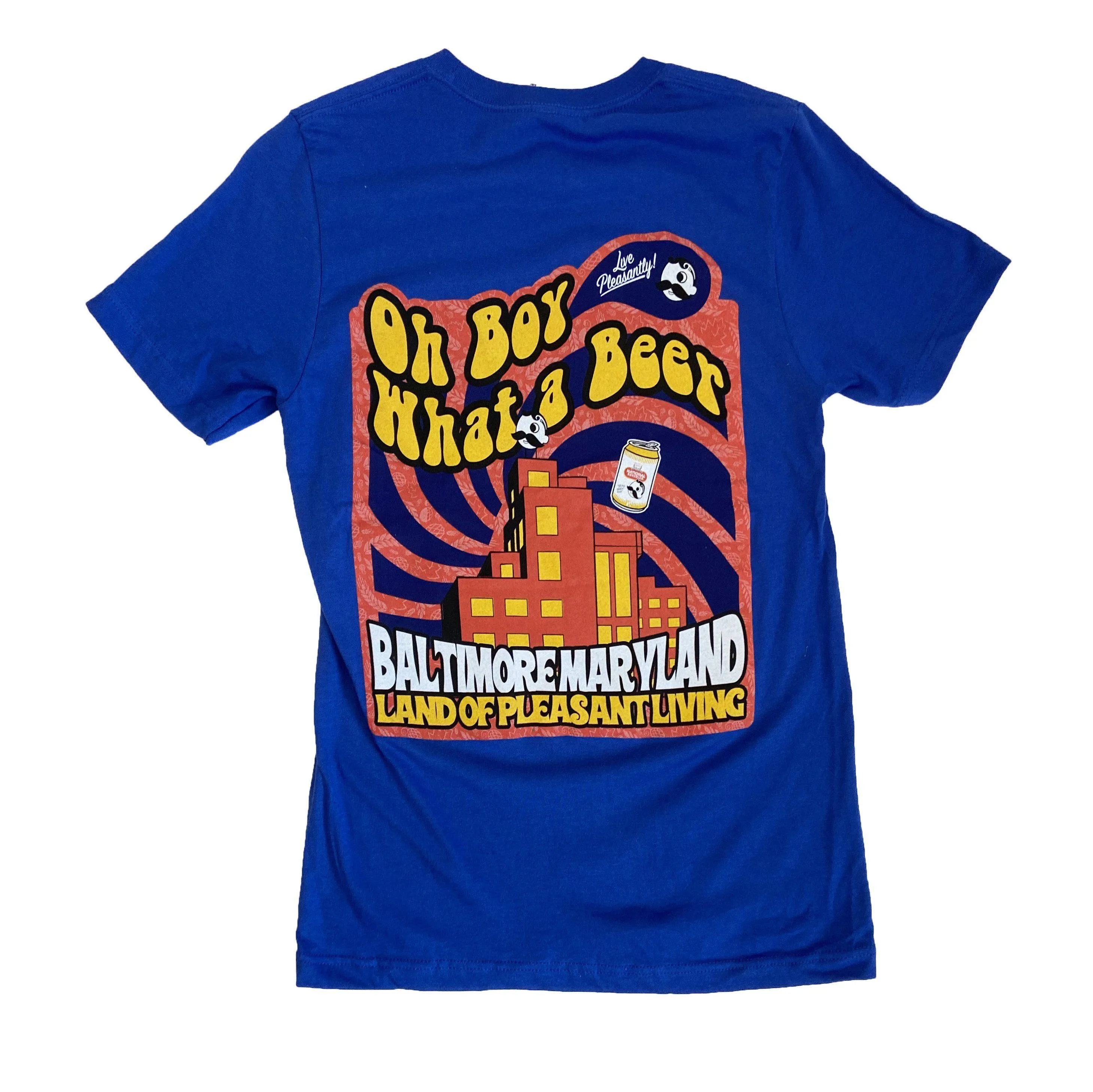 Oh Boy What a Beer - Land of Pleasant Living 70's Retro (Blue) / Shirt