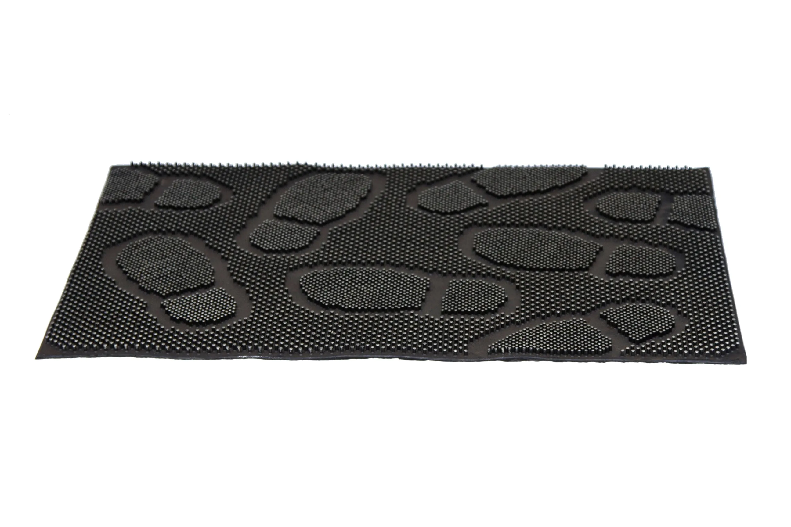 OnlyMat Lightweight Black Rubber Pin Foot Mark Design Floor Mat - Indoor / Outdoor, Waterproof