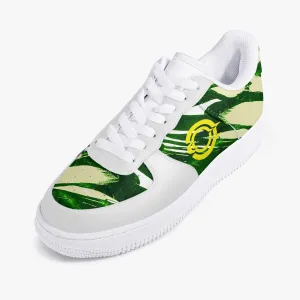 OOTAMAWAE Original Brand  Low-Top Leather Sports Sneakers AIR Green Yellow Cloud