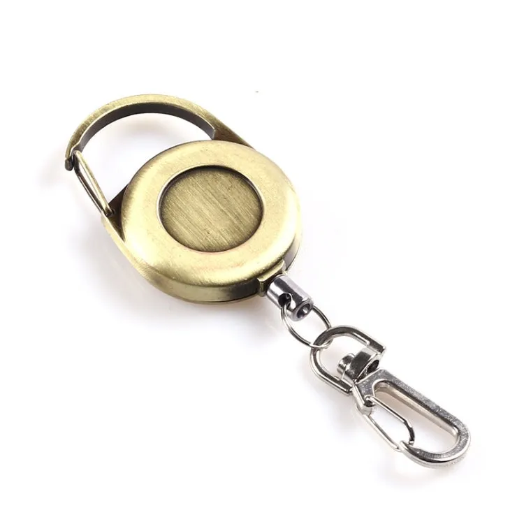 Outdoor Mountaineering Metal Easy-to-pull Retractable Key Chain(Rusty Yellow)