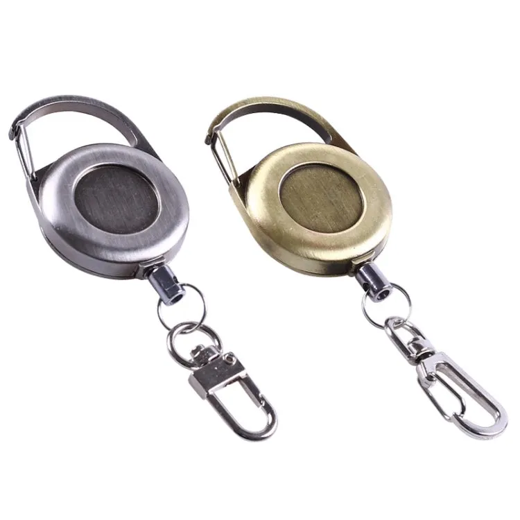 Outdoor Mountaineering Metal Easy-to-pull Retractable Key Chain(Rusty Yellow)