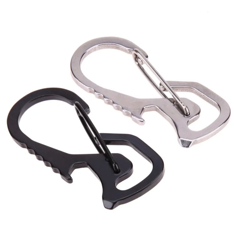 Outdoor Tools Carabiner  Hex Driver Bottle Opener Keychain Ring Climbing Accessories(Silver)