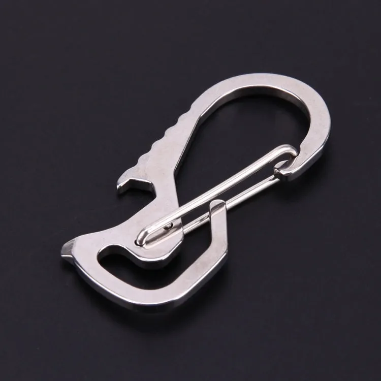 Outdoor Tools Carabiner  Hex Driver Bottle Opener Keychain Ring Climbing Accessories(Silver)