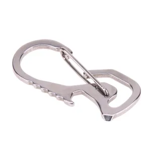 Outdoor Tools Carabiner  Hex Driver Bottle Opener Keychain Ring Climbing Accessories(Silver)