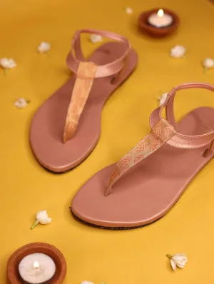 Paaduks Diya Peach | Occasion Wear Casual Sandals for Women