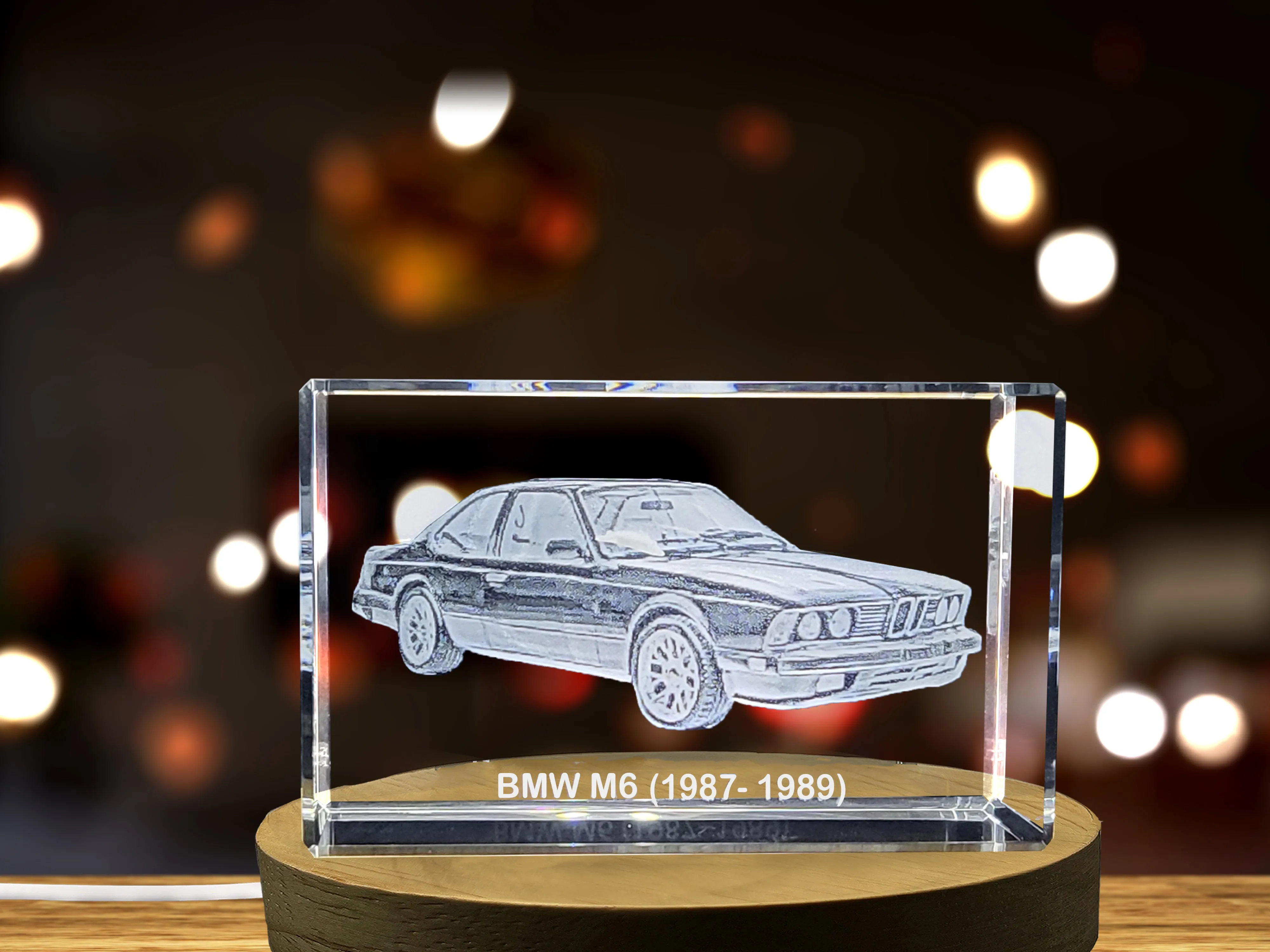 Performance Icon: BMW M6 (1987–1989) - 3D Engraved Crystal Tribute