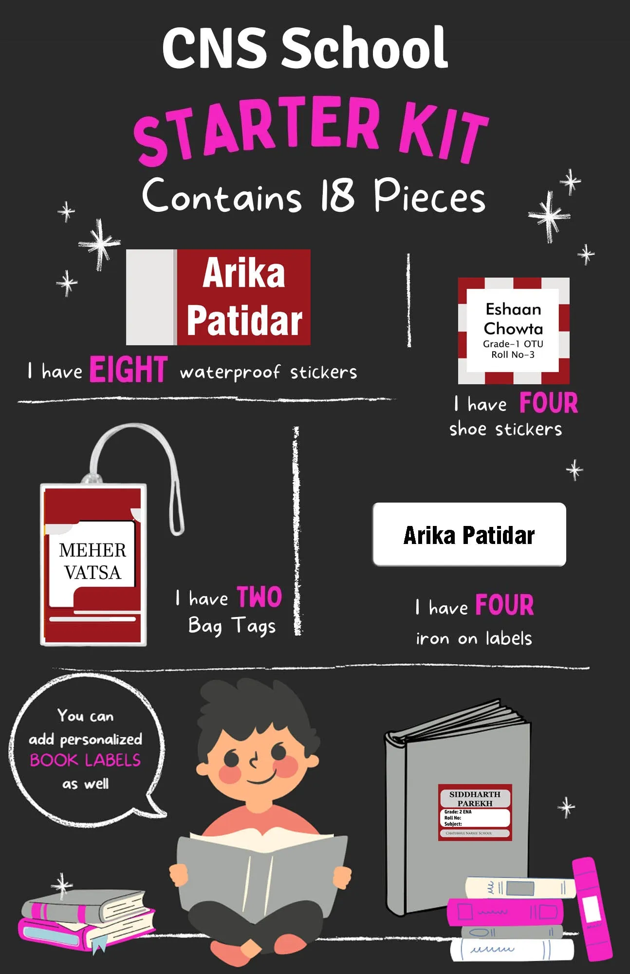 Personalized School Labels Pack