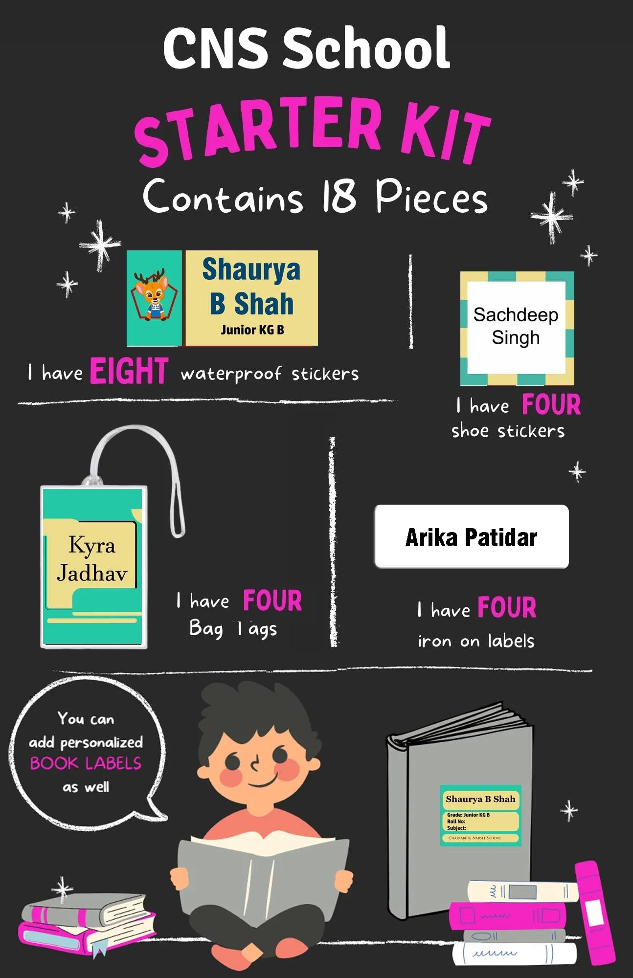 Personalized School Labels Pack