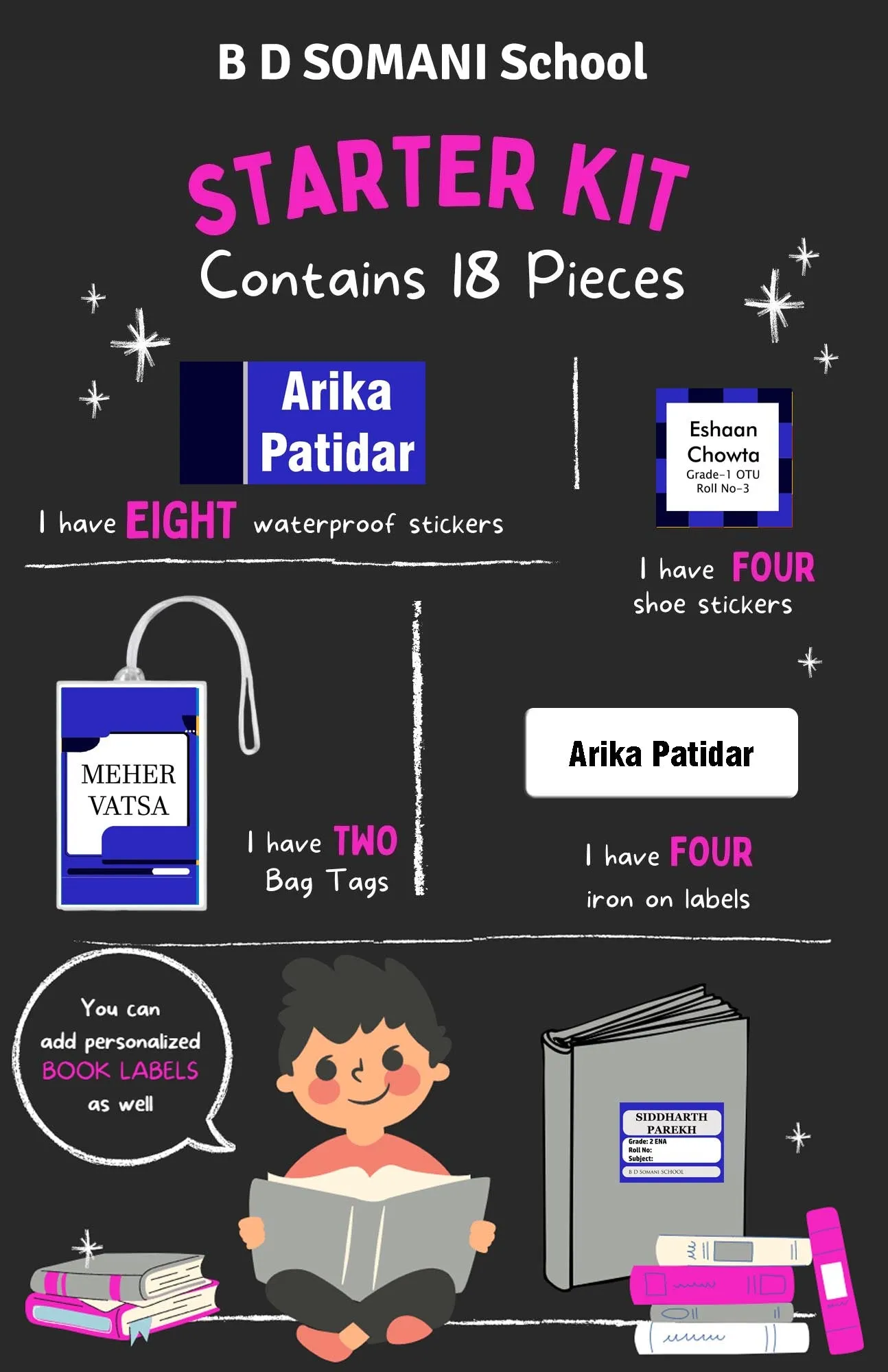 Personalized School Labels Pack