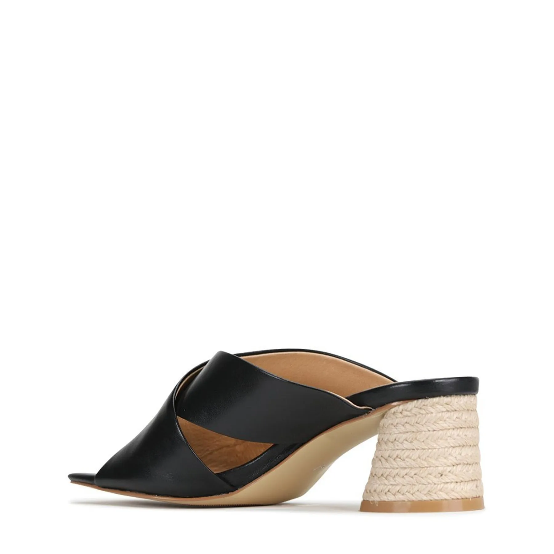 PETORA LEATHER SLIDE HEELED SANDAL