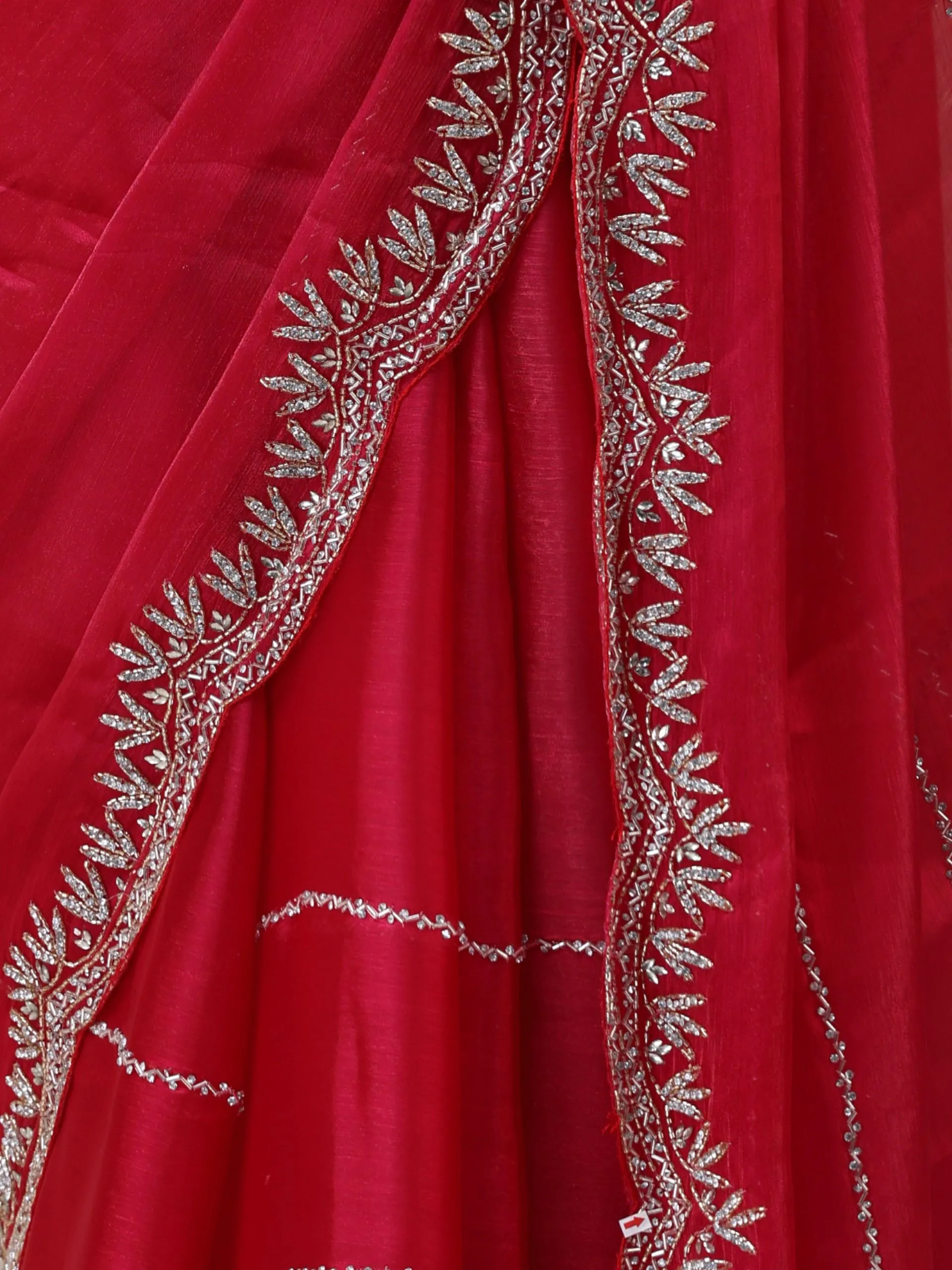 Pink Organza Chiffon Saree with Cut Dana Embroidery with Embroidered Blouse Fabric