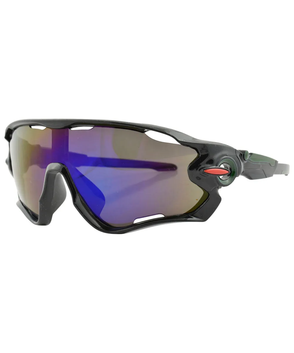 POWDERED Black Sports Sunglasses