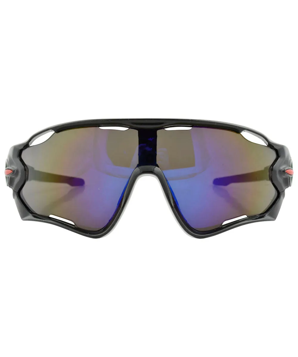 POWDERED Black Sports Sunglasses