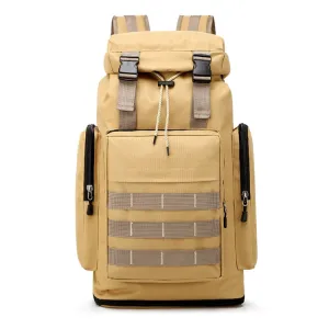 QY868 Outdoor Mountaineering Bag Large Capacity Travel Camping Backpack(Khaki)