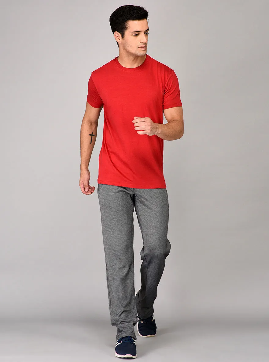 Red Slim Fit Round Neck T-shirt | JadeBlue