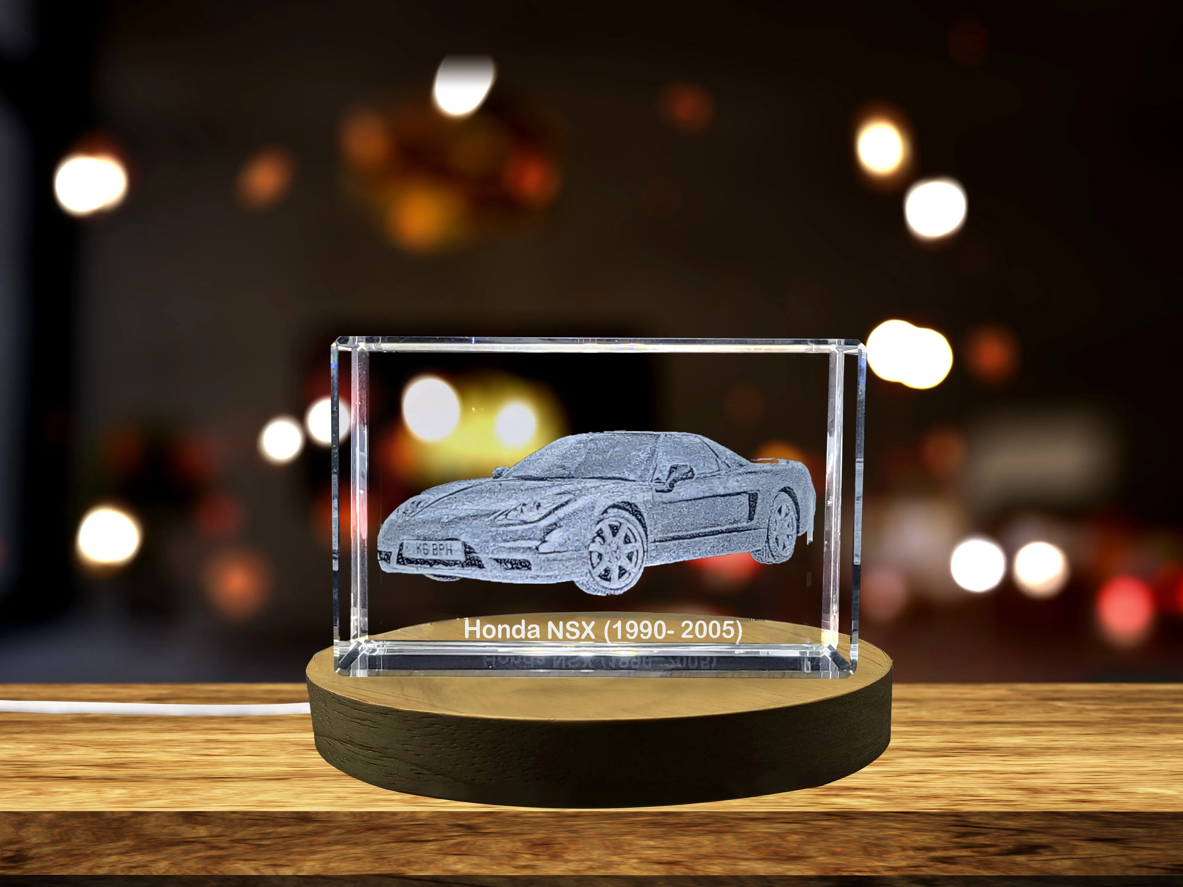 Revolutionary Performance: Honda NSX (1990–2005) - 3D Engraved Crystal Tribute