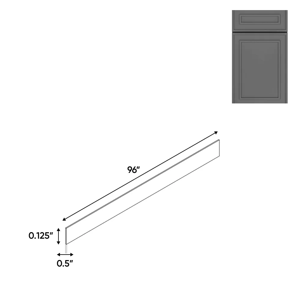 RTA - Elegant Shaker Grey - Plywood Toe Kick - 96"L x 0.12"T