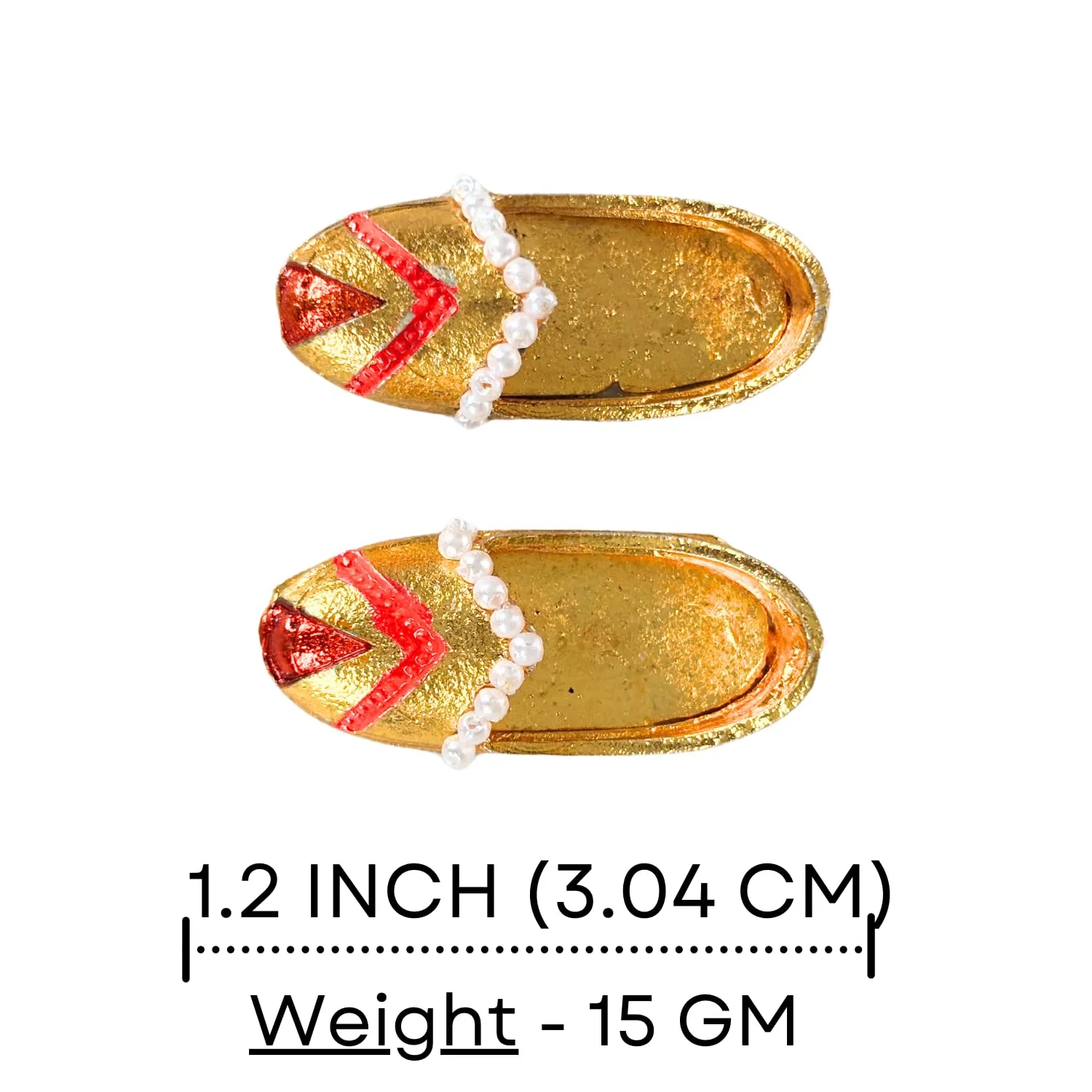 Salvus APP SOLUTIONS Fancy Multicolor Stone Worked Laddu Gopal Miniature Mojadi/Juti/Shoes For Lord Krishna Idol (1.2 Inch)