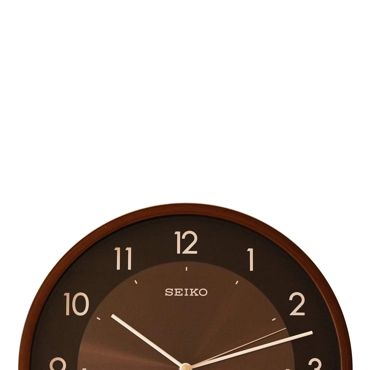 SEIKO Elegant Round Analog Brown Plastic English Numbers Home Decor Wall Clock with Sweep Movement (Size: 30 x 4.5 x 30 CM | Weight: 870 gram) QXA615ZN