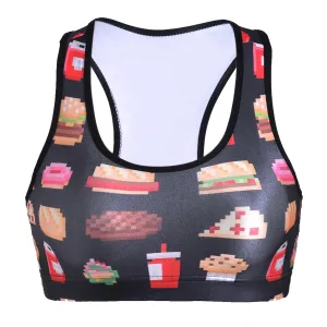 Sexy Bustier 3D Printed Food Sleeveles Shirt