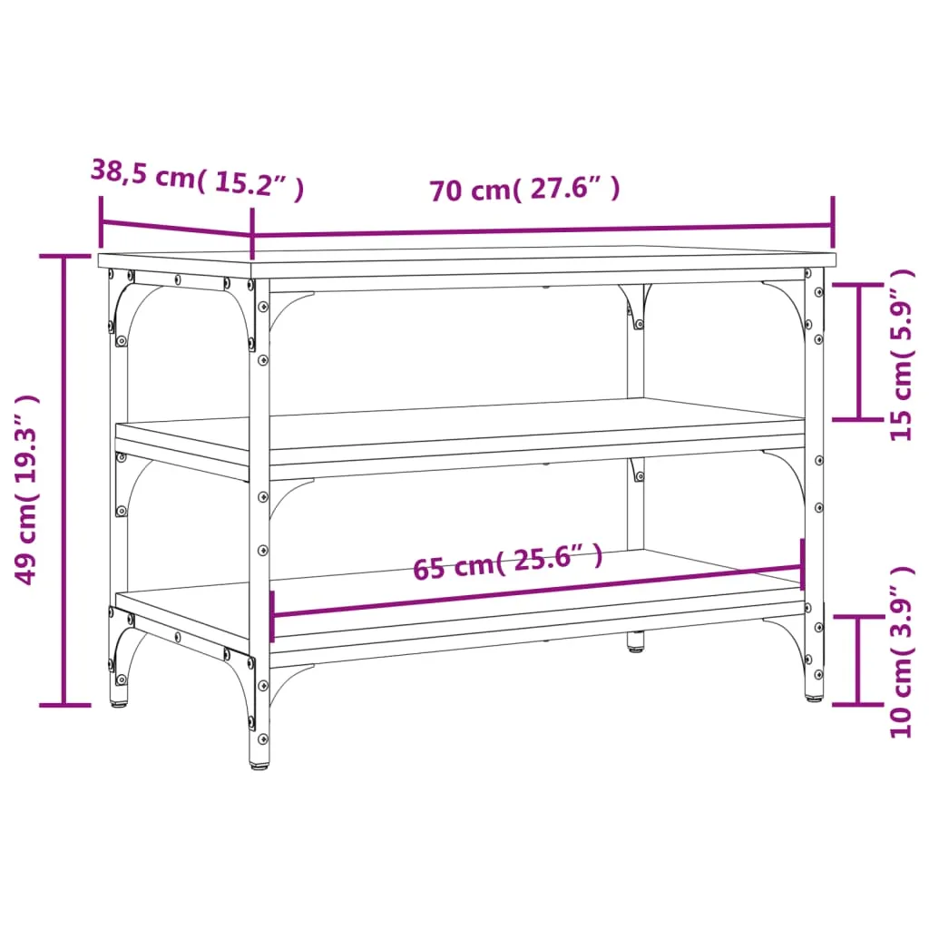 Shoe Bench Sonoma Oak 70x38.5x49 cm Engineered Wood