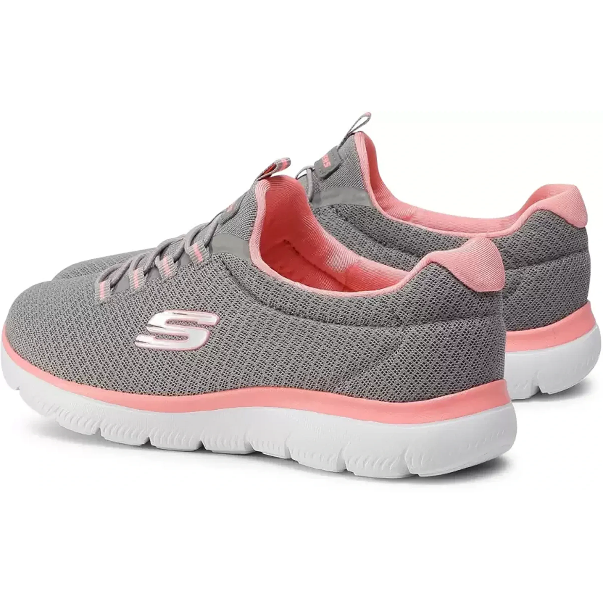 SKECHERS SUMMITS Walking Shoes For Women  (Grey, Pink) (12980-GYPK)