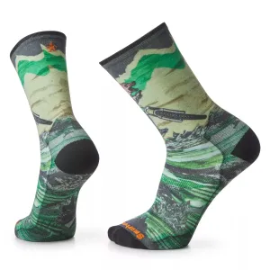 Smartwool Bike Zero Cushion Wolf Print Crew Socks - Natural