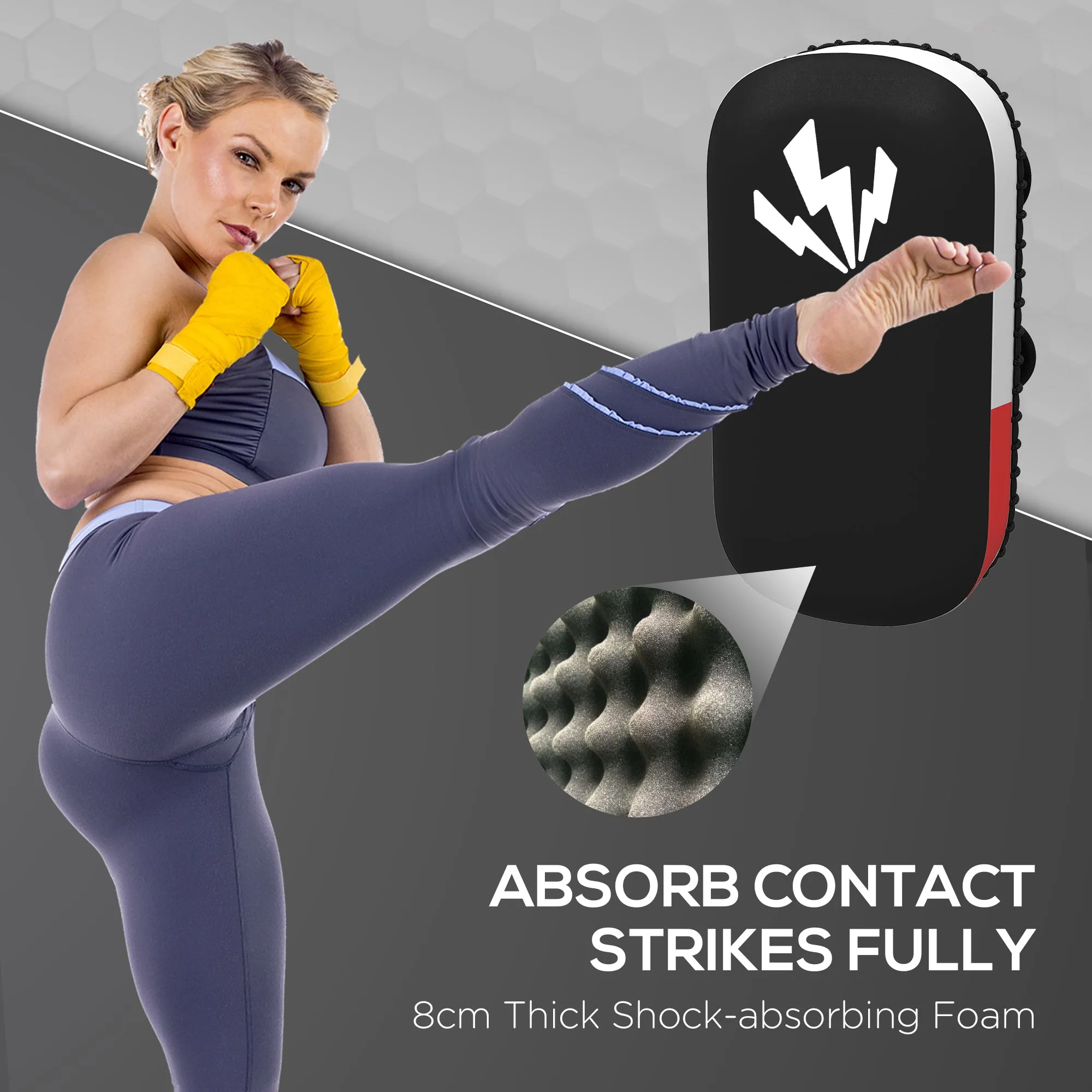 SPORTNOW Thick Kick Shield, Kicking Boxing Pad Arm Pad, Muay Thai, Karate, Taekwondo, Kickboxing Training Equipment