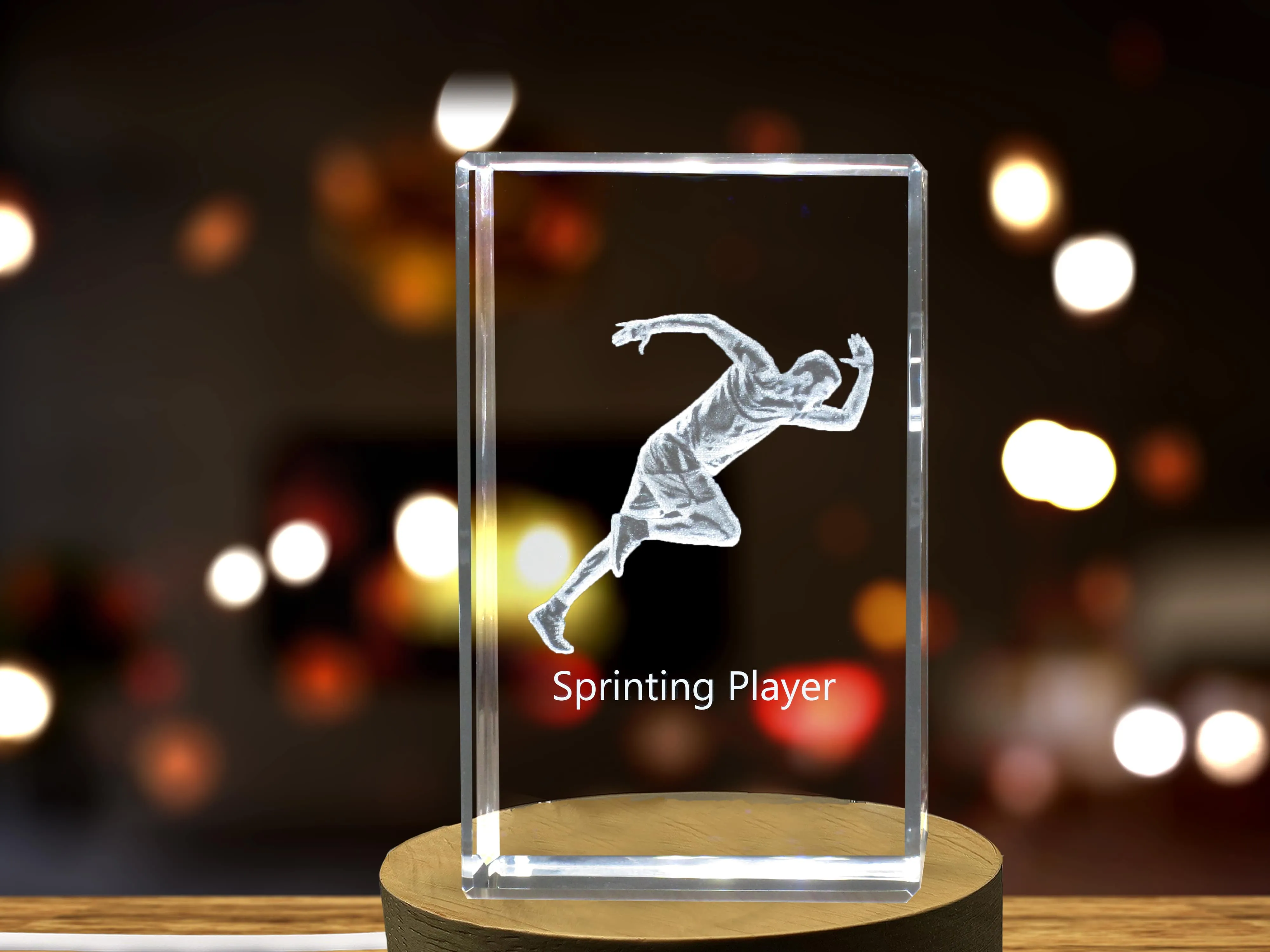 Sprint Running Player 3D Engraved Crystal 3D Engraved Crystal Keepsake/Gift/Decor/Collectible/Souvenir