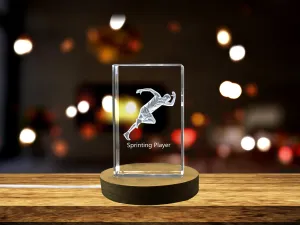 Sprinting Player 3D Engraved Crystal 3D Engraved Crystal Keepsake/Gift/Decor/Collectible/Souvenir