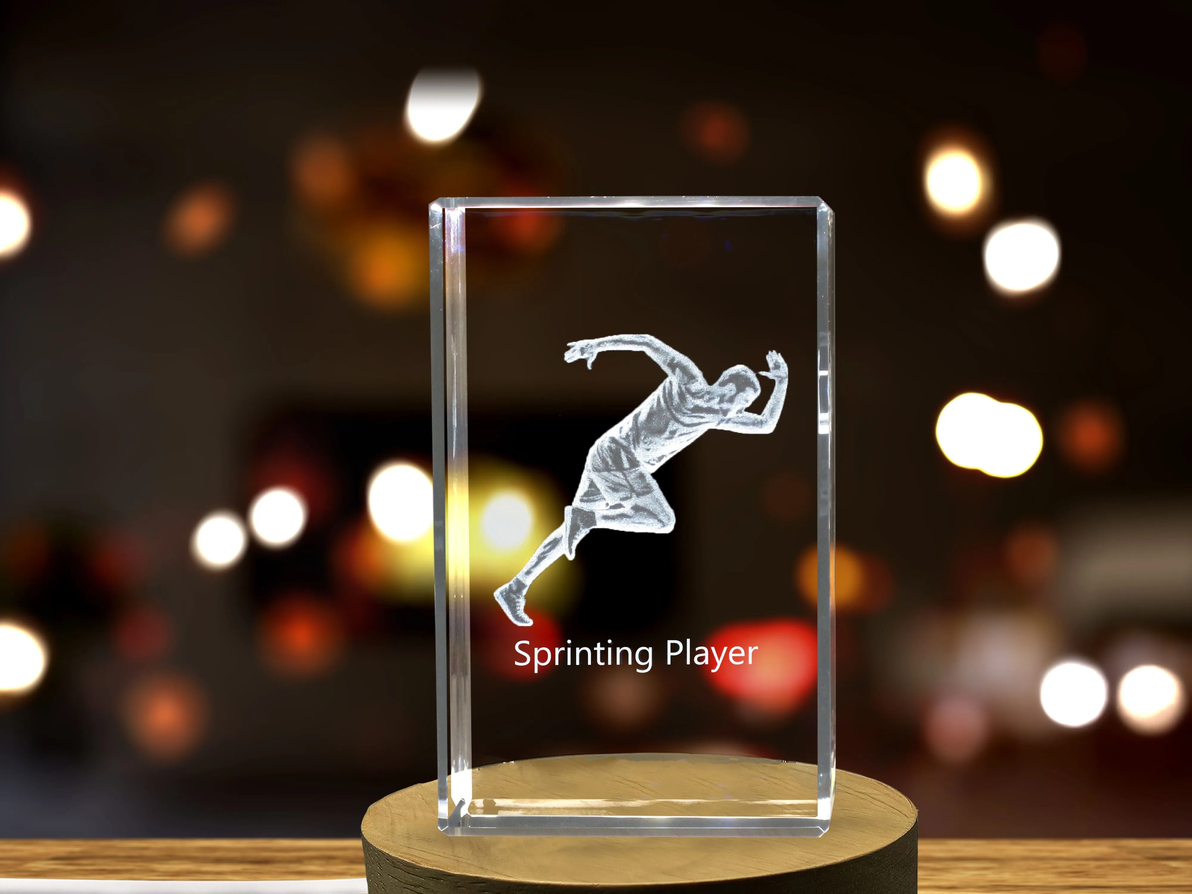 Sprinting Player 3D Engraved Crystal 3D Engraved Crystal Keepsake/Gift/Decor/Collectible/Souvenir