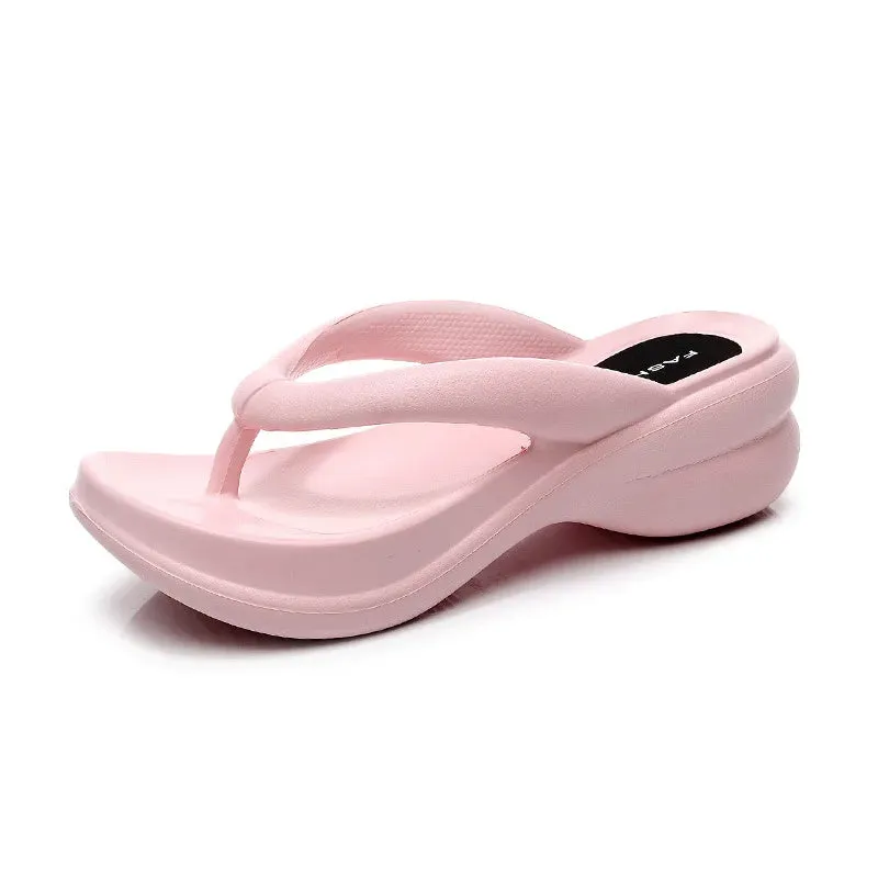 Summer Women Slippers EVA Soft Sides Shoes Wedges Sweet Sandals Platform Flip Flops