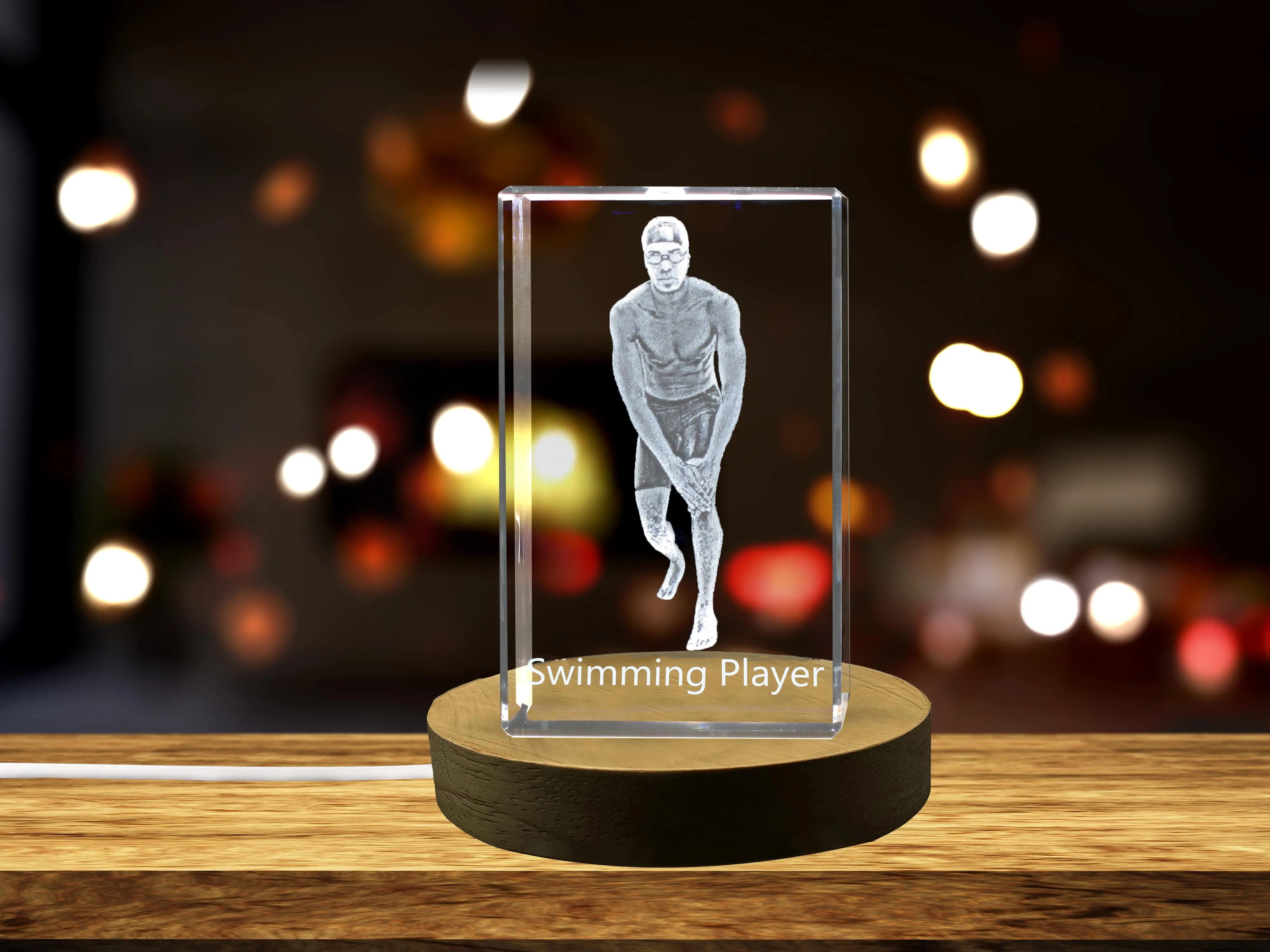 Swimming Player 3D Engraved Crystal 3D Engraved Crystal Keepsake/Gift/Decor/Collectible/Souvenir