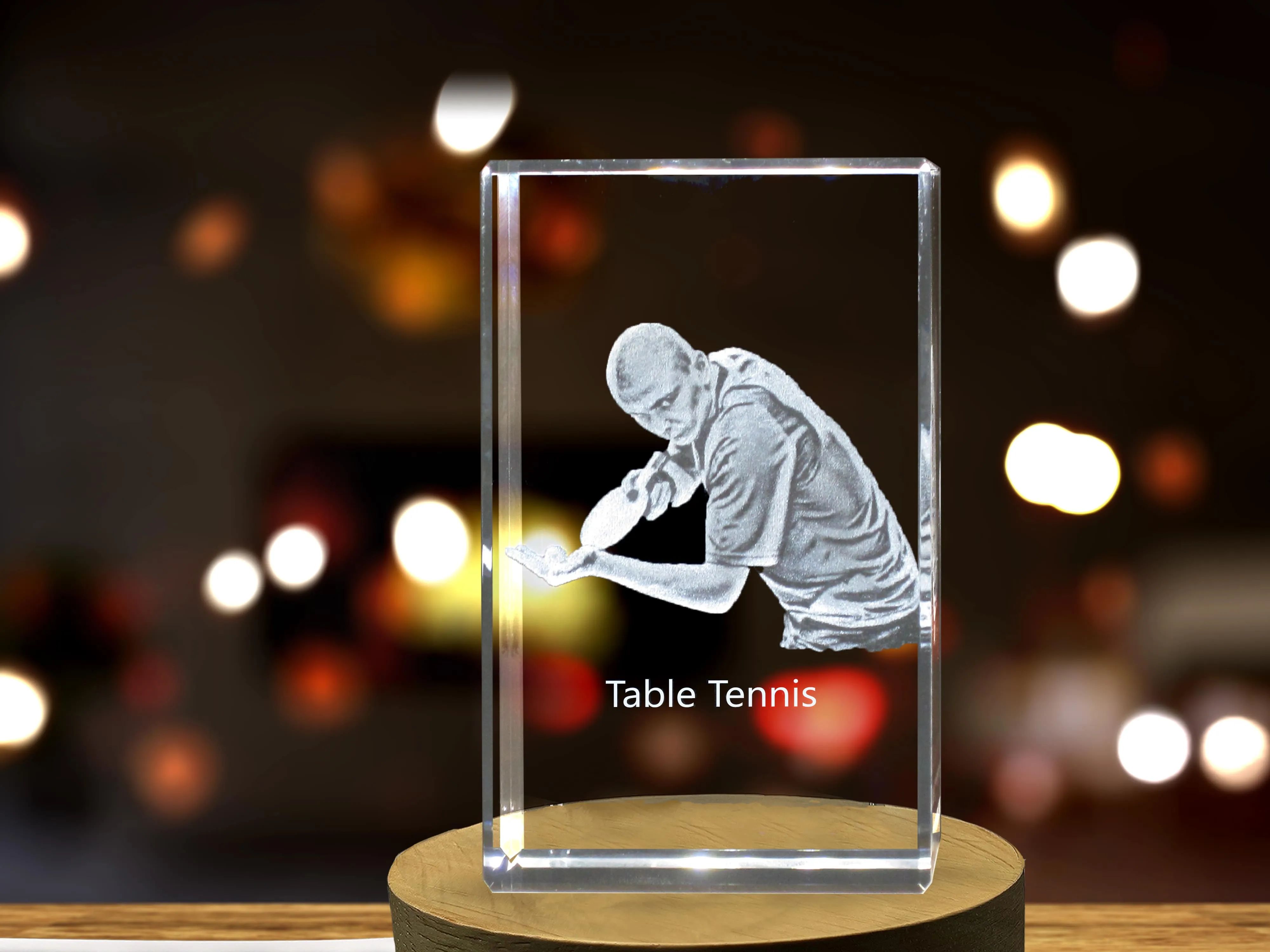 Table Tennis Player 3D Engraved Crystal 3D Engraved Crystal Keepsake/Gift/Decor/Collectible/Souvenir