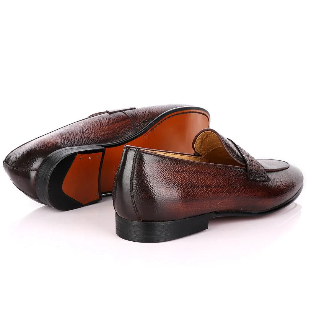 Terry Taylors Dotted Skin Coffee Formal Loafers.