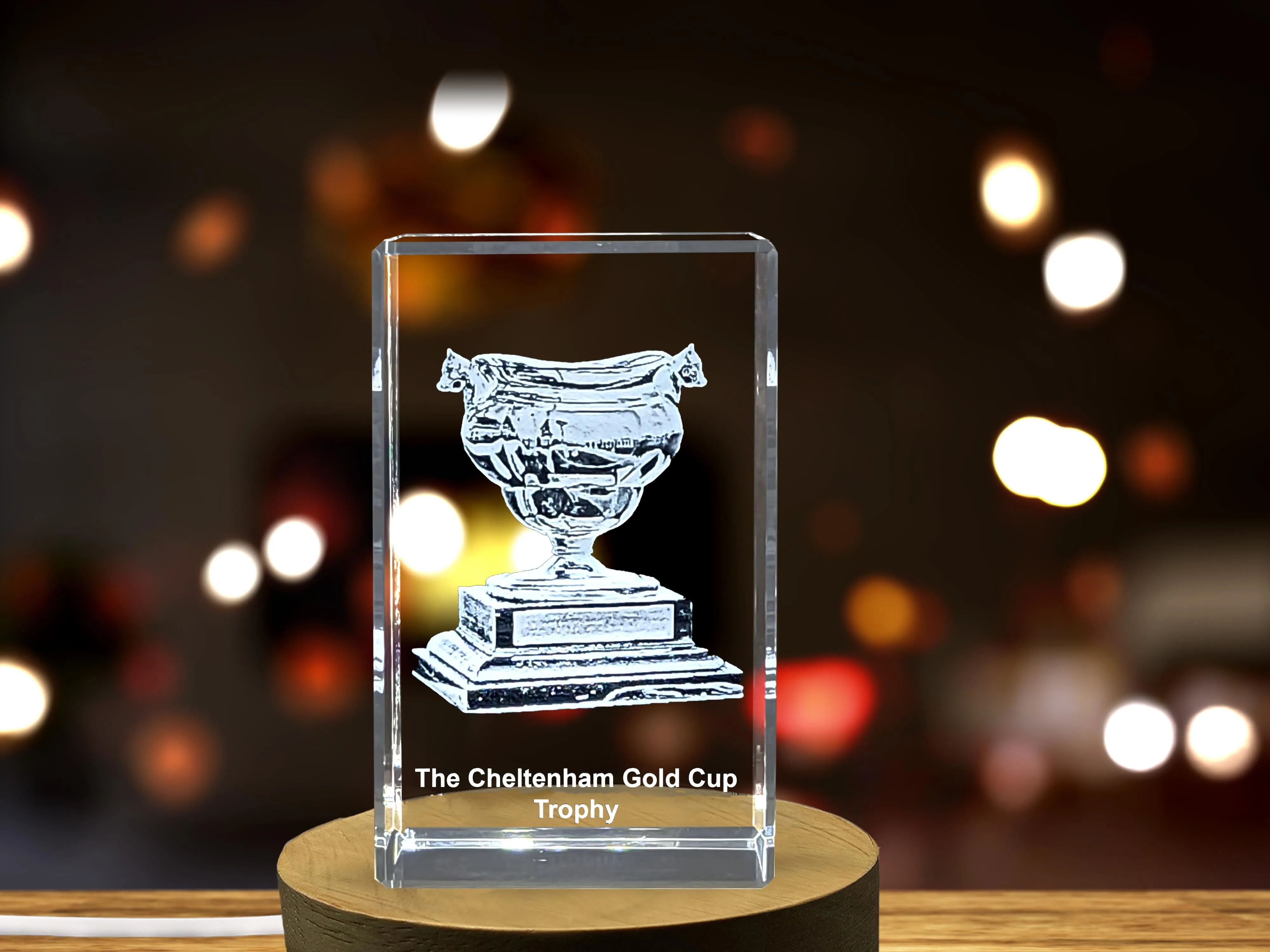 The Cheltenham Gold Cup trophy Sports 3D Engraved Crystal Gift