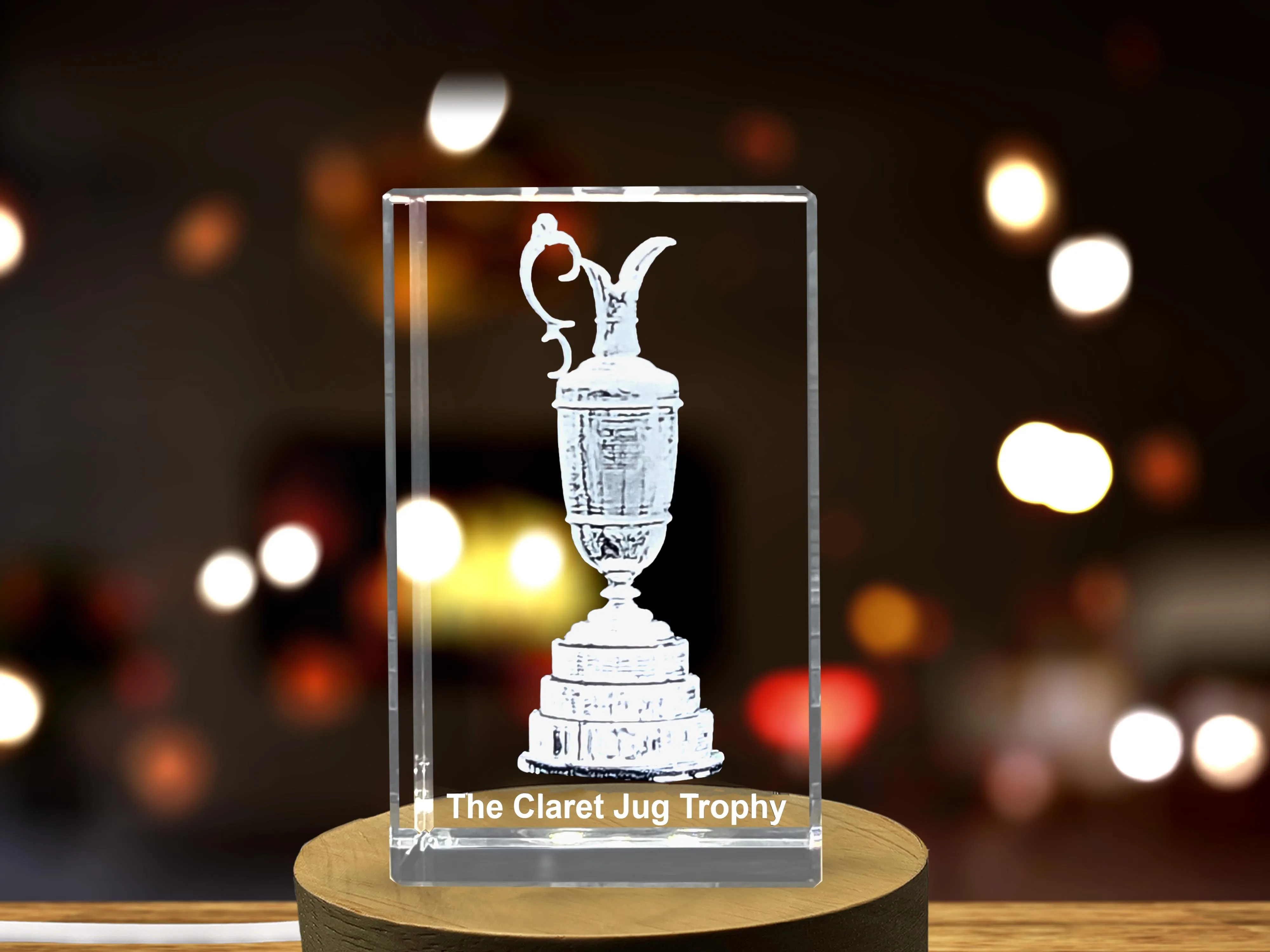 The Claret Jug trophy Sports 3D Engraved Crystal Gift